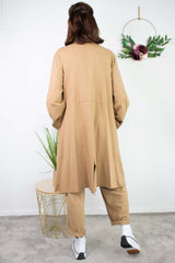 Avery Button Jacket in Camel