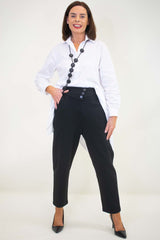 Bexley Button Trouser in Black