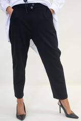 Bexley Button Trouser in Black