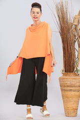 Raffi top over layering in coral