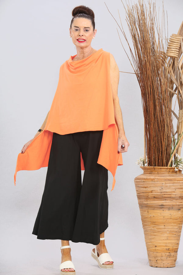Raffi top over layering in coral