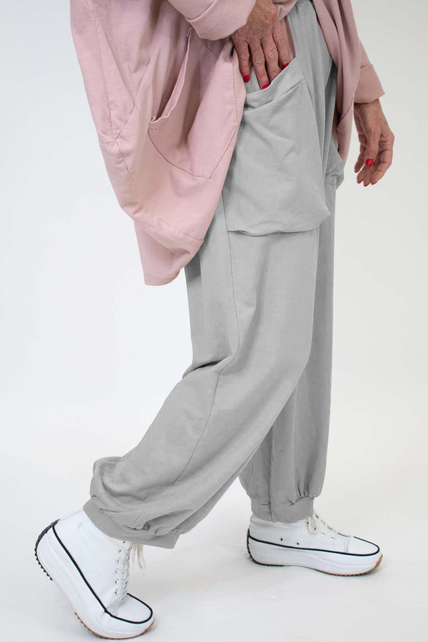 Carla Cocoon Trouser in Light Grey
