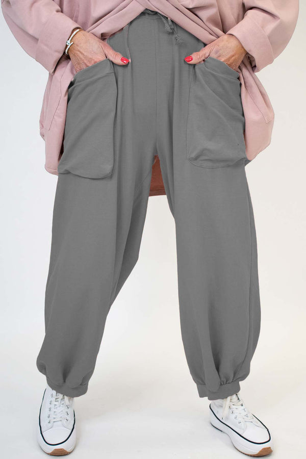 Carla Cocoon Trouser in Slate Grey