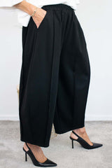 Charlie Scuba Cocoon Trouser in Classic Black