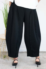 Charlie Scuba Cocoon Trouser in Classic Black