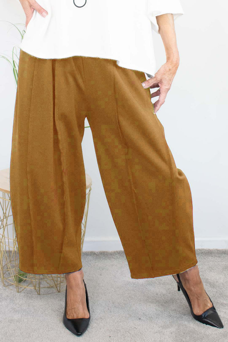 Charlie Scuba Cocoon Trouser in Camel