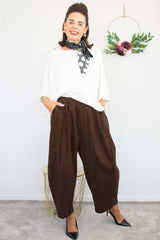 Charlie Scuba Cocoon Trouser in Chocolate