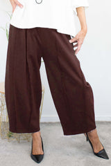 Charlie Scuba Cocoon Trouser in Chocolate