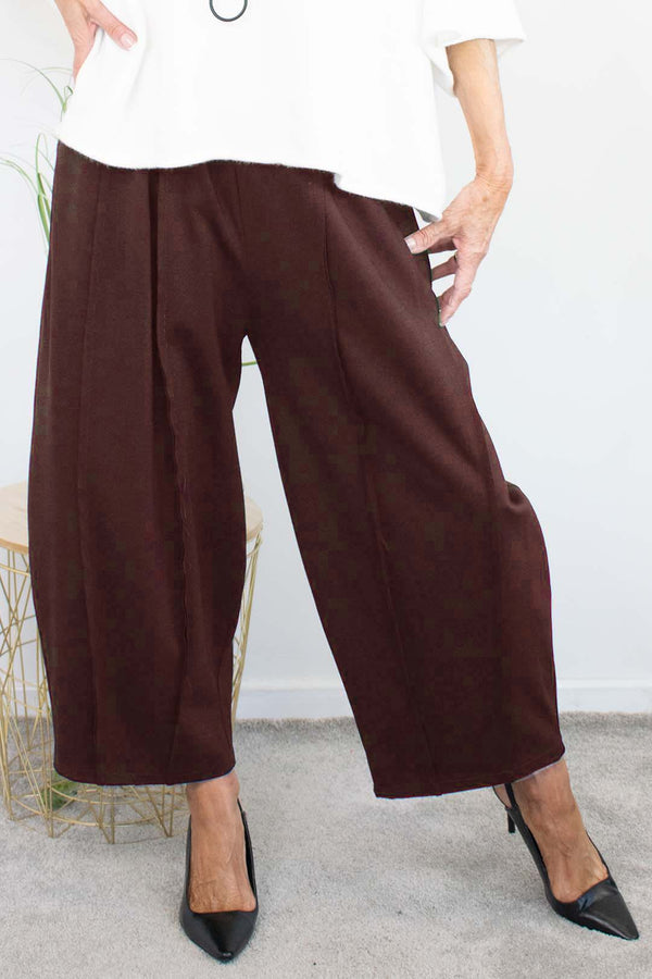 Charlie Scuba Cocoon Trouser in Chocolate