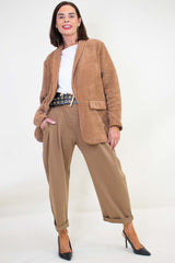 Chenille Cord Jacket in Tan