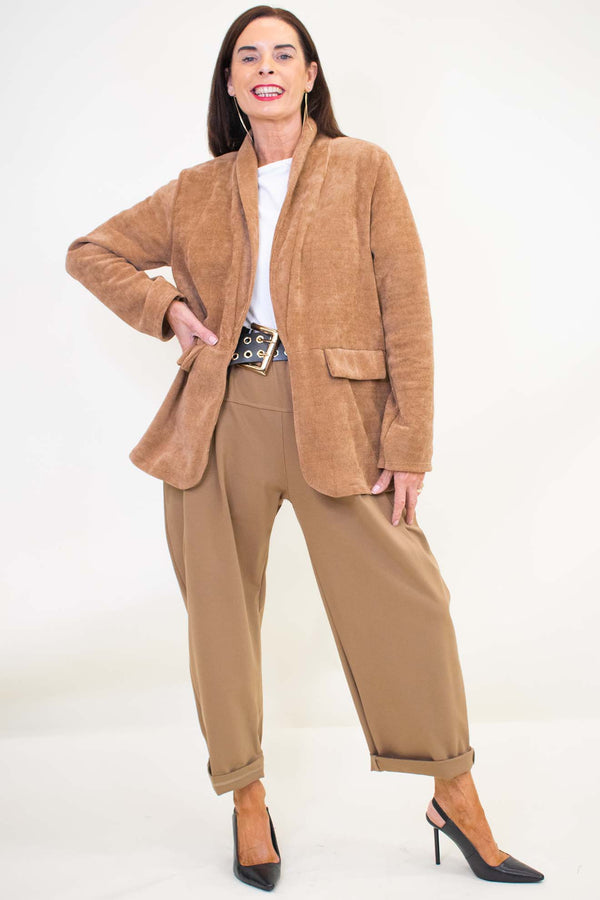 Chenille Cord Jacket in Tan