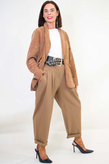 Chenille Cord Jacket in Tan