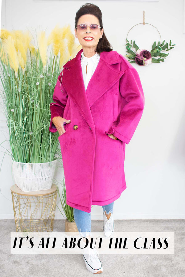 Luxury Jessica Coat in Hot Pink