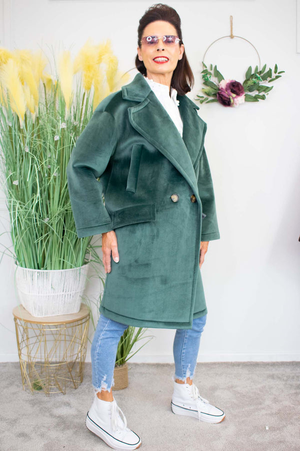 Luxury Jessica Coat in Forest Green
