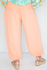 Lyla Linen Style Trouser in Coral