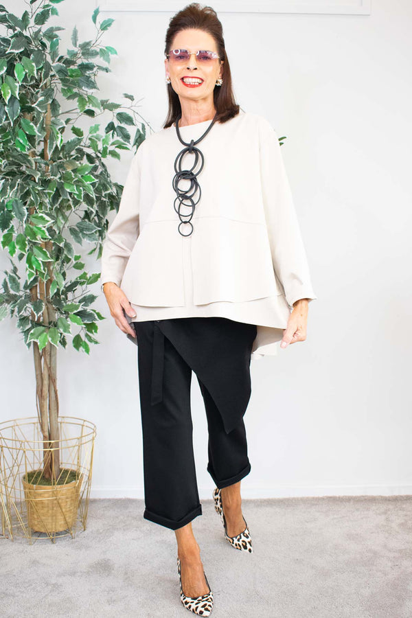 Cora Scuba Top In Beige