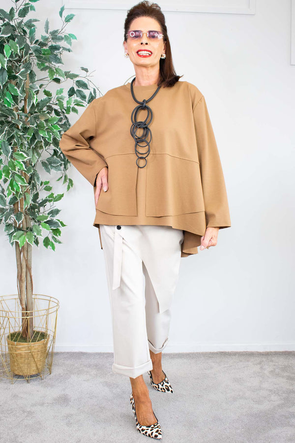 Cora Scuba Top in Camel