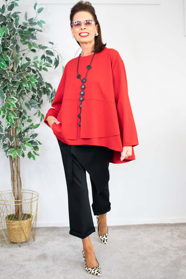 Cora Scuba Top in Red