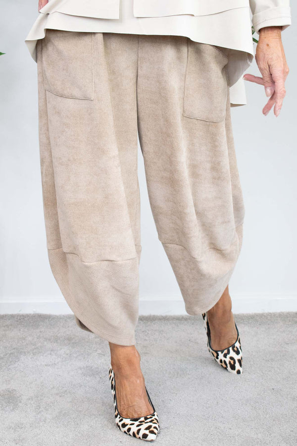Chenille Cord Trouser  in Beige