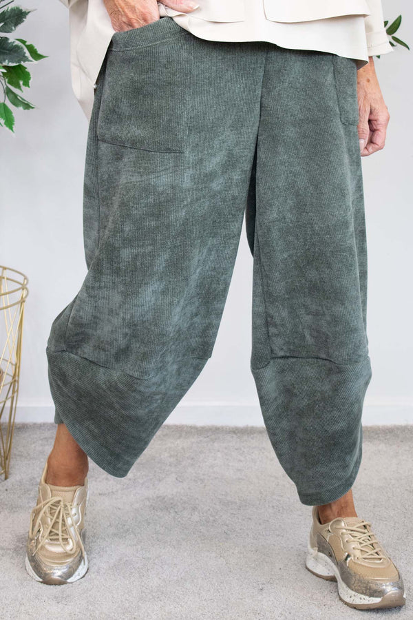 Chenille Cord Trouser in Khaki