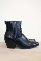 Cara Short Cowboy Boot in Classic Black
