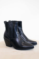 Cara Short Cowboy Boot in Classic Black