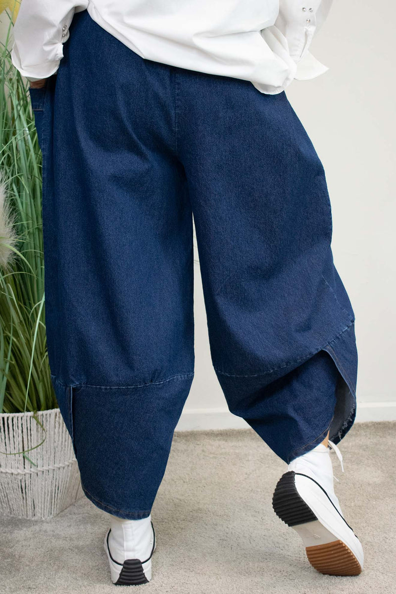 Dana Denim Cocoon Trouser in Dark Blue Wash – Bond Street Store