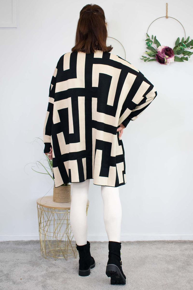 Hampton Swing Jumper in Beige and Black