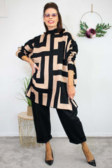 Hampton Swing Jumper in Camel and Black