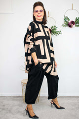 Hampton Swing Jumper in Camel and Black