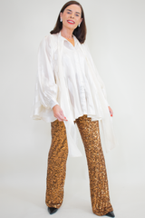 Petrina Classy Pussy Bow Blouse in Pearl