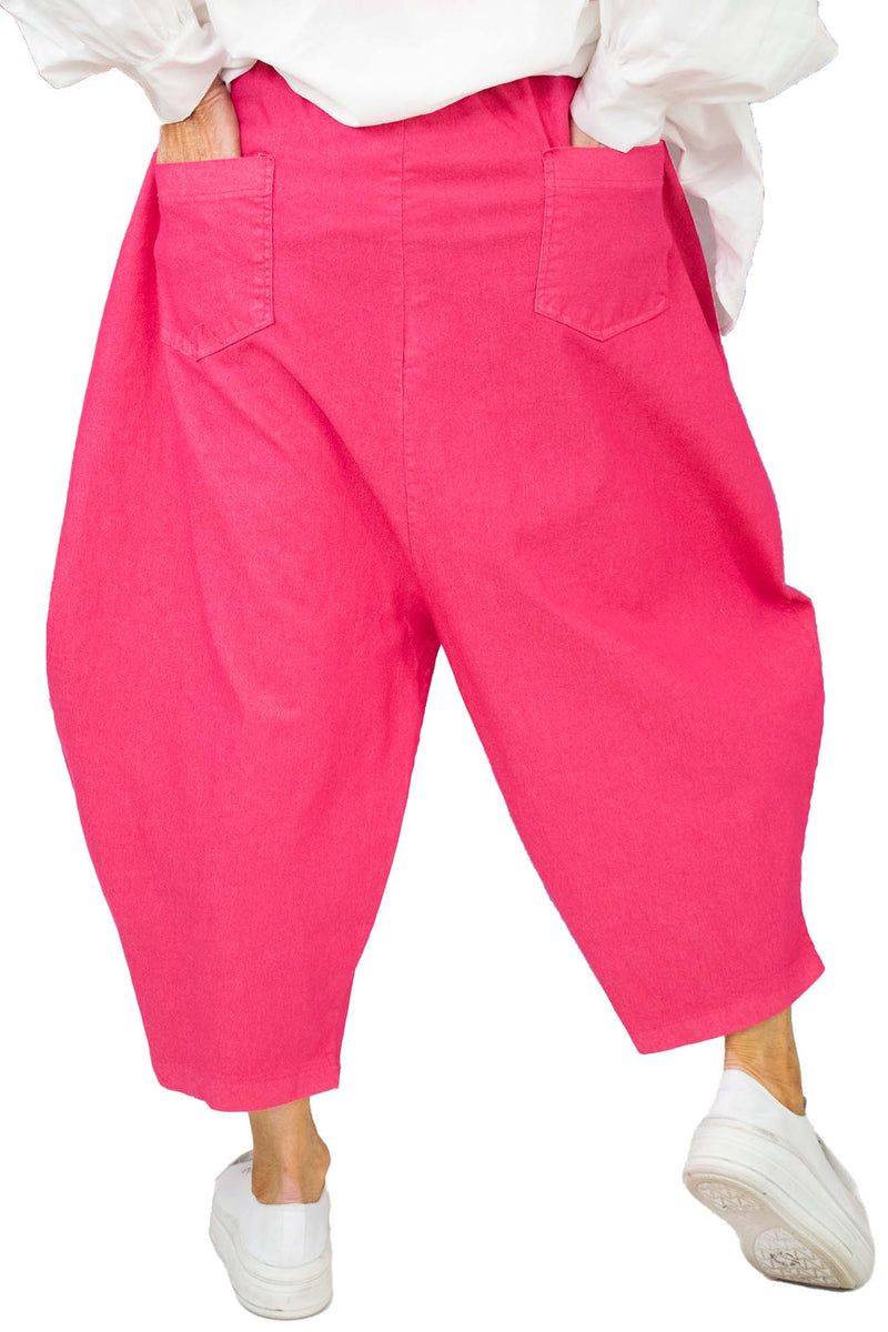 Isabella Canvas Cocoon Trouser In Fuchsia