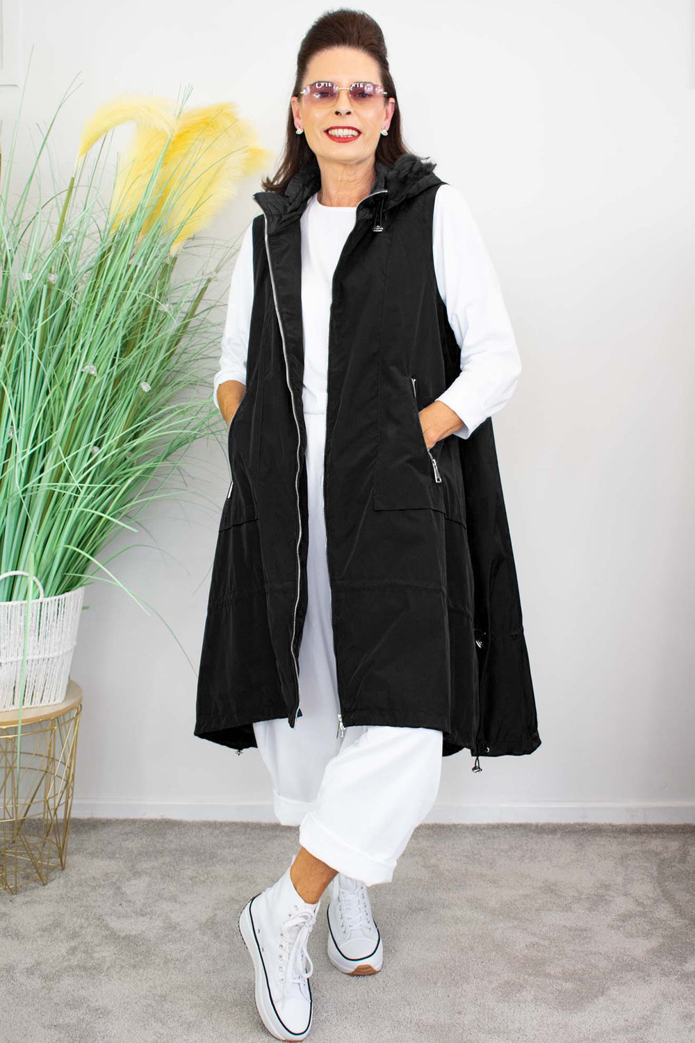 Regina Luxury Gilet in Classic Black