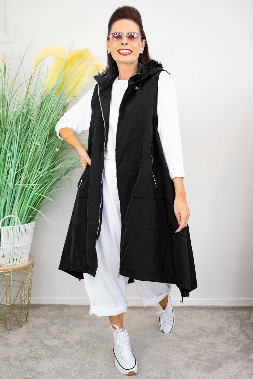 Regina Luxury Gilet in Classic Black