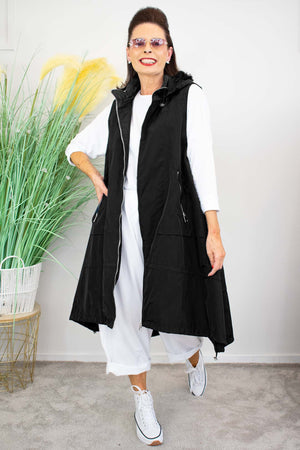 Regina Luxury Gilet in Classic Black