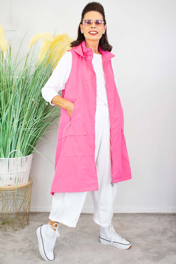 Regina Luxury Gilet in Candy Pink