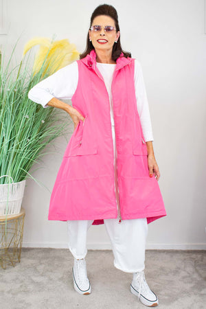 Regina Luxury Gilet in Candy Pink