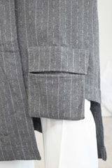 Belgravia Pinstripe Asymmetric Lapel Waistcoat in Grey