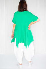 Roberta Handkerchief Swing Top in Jade Green