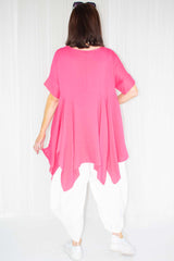 Roberta Handkerchief Swing Top in Cerise Pink