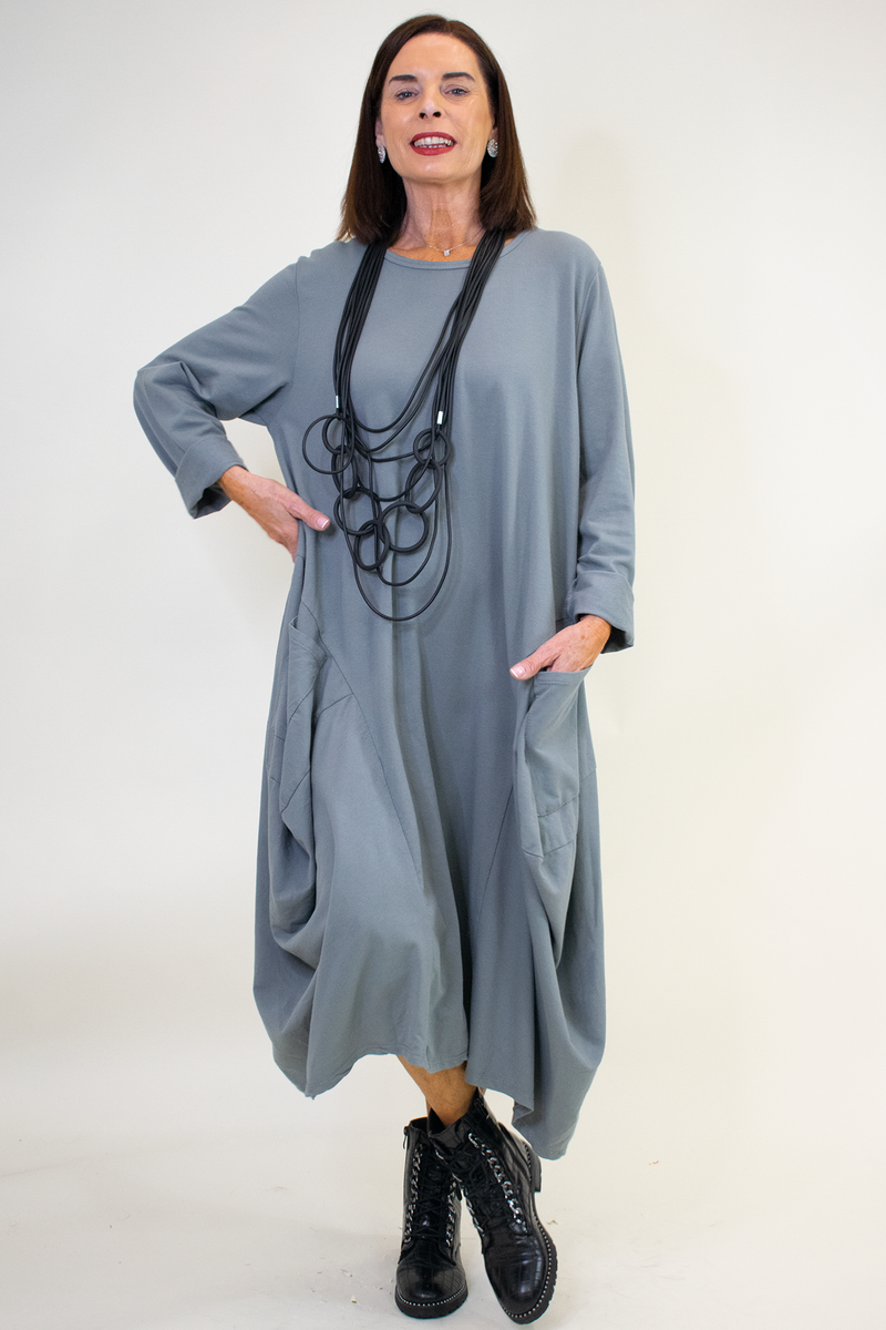 Hazel Cocoon Dress in Slate
