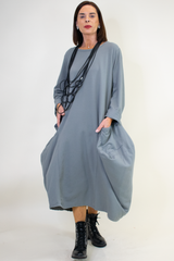 Hazel Cocoon Dress in Slate