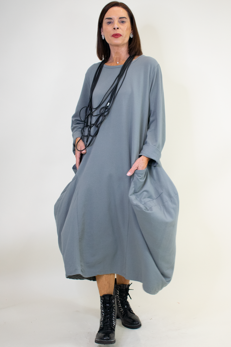 Hazel Cocoon Dress in Slate