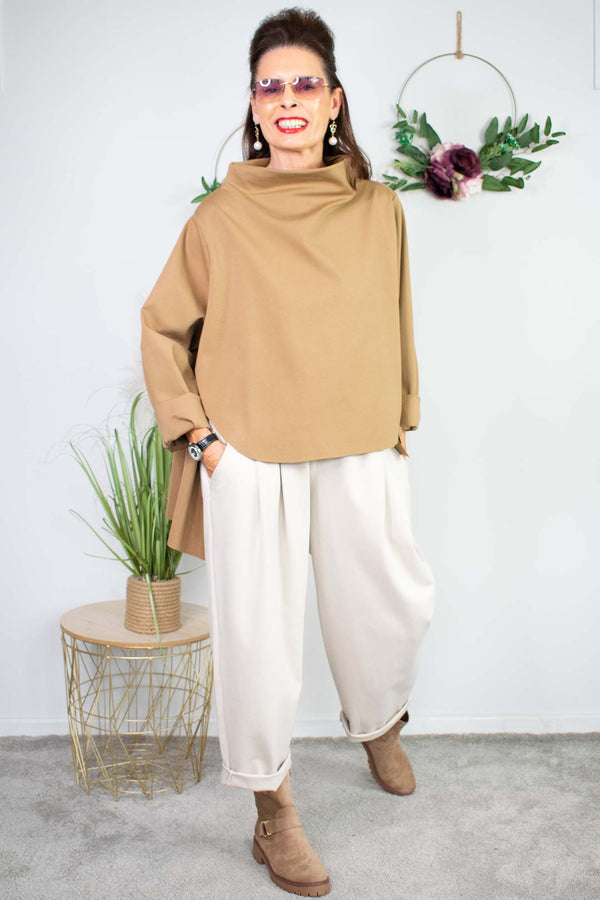 Scoop Waterfall Top in Camel