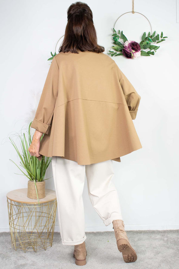 Scoop Waterfall Top in Camel