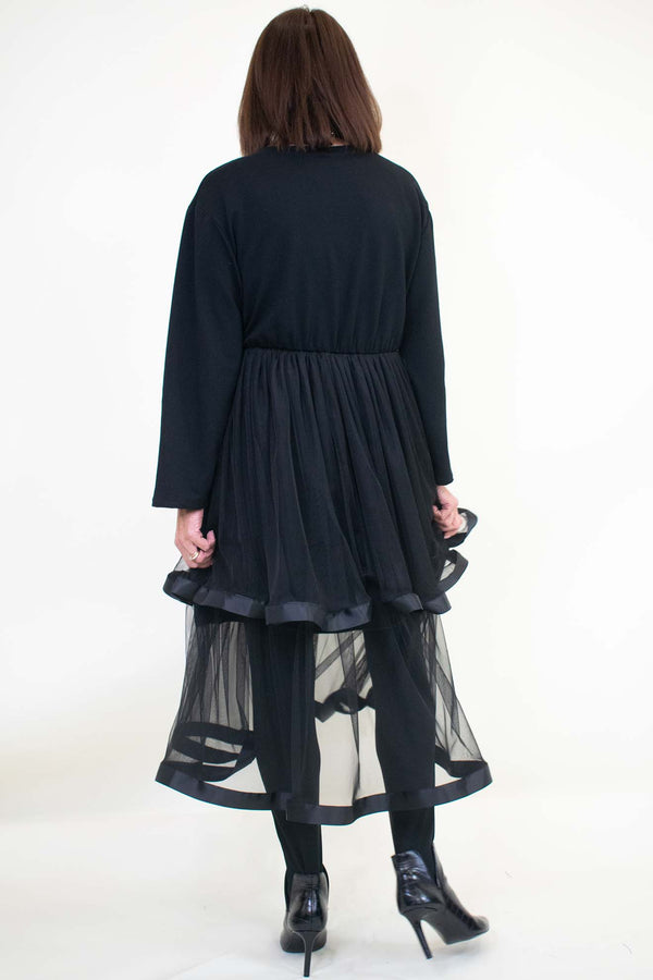 Hope Tulle Swing Dress in Classic Black