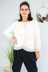 Luxury Oxford Jacket in White and Gold