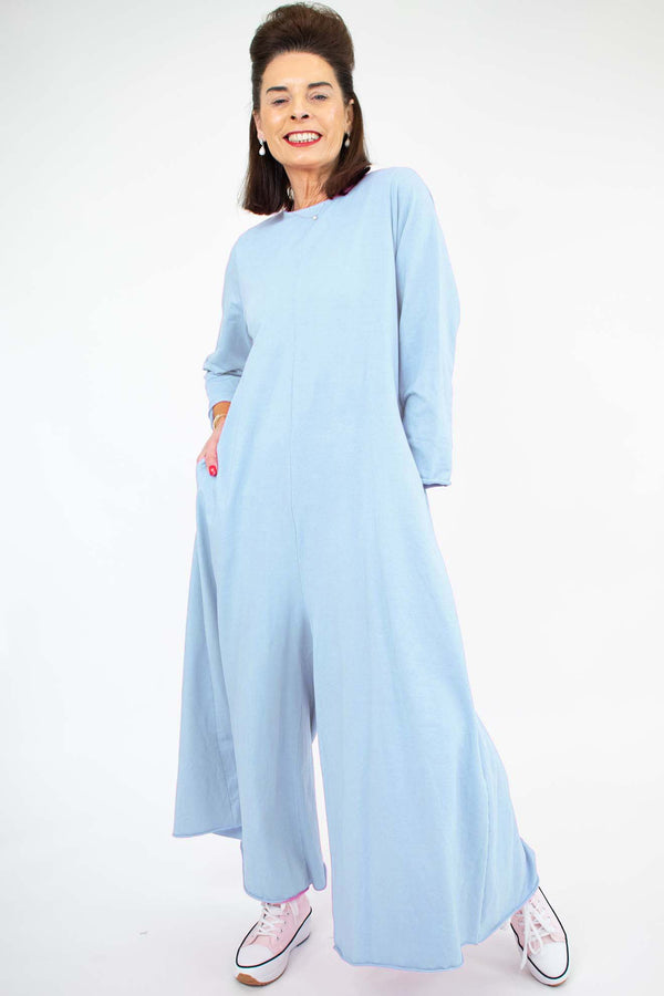 Luxury Lisbon Palazzo Jumpsuit in Baby Blue