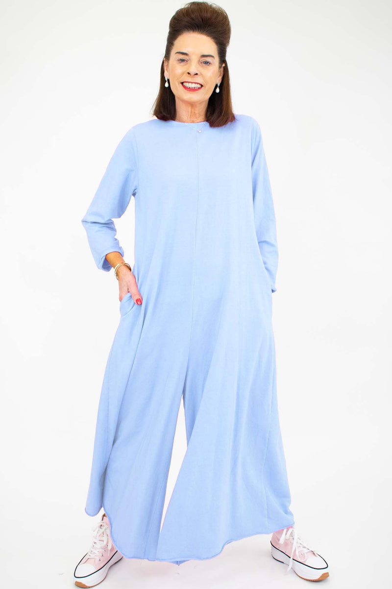 Luxury Lisbon Palazzo Jumpsuit in Baby Blue