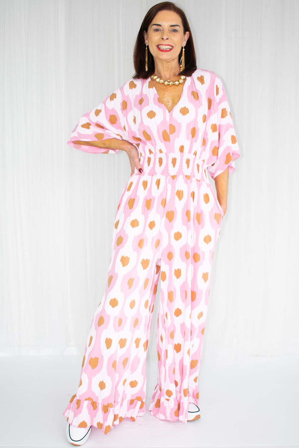 Raphini Palazzo Jumpsuit Candy Pink